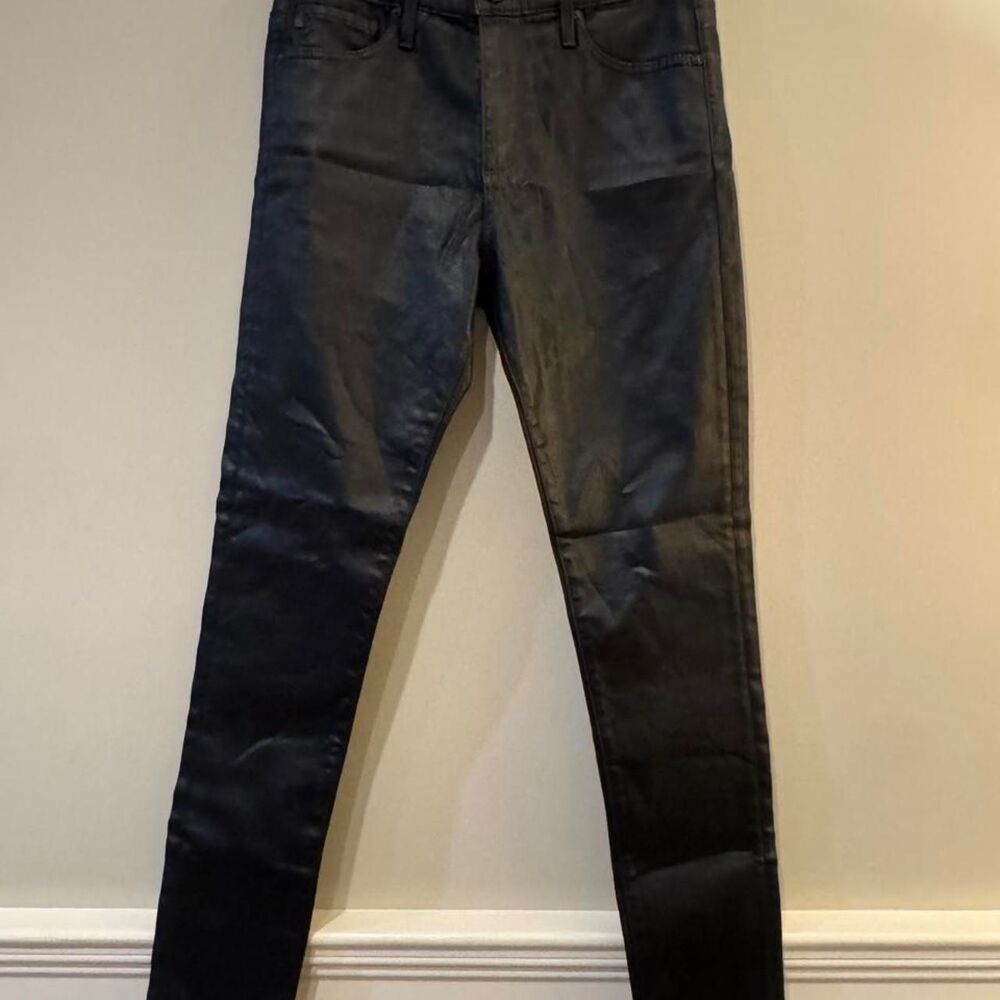 AG jeans Women's Black Jeans Leatherette Super Black size 25R